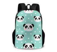 Zaino Kawaii Panda Face Polka Dot Teal Mint Green Daypack Resistente Zaini Grande Backpack Per Escursioni Office Computer