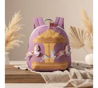 LÄSSIG Tiny Drivers, Zaino Piccolo per Bambini da 2 Anni per la Scuola Materna, con Cinturino, 20 x 9 x 24 cm, 3.5 L, Tiny Drivers, Carousel, Viola