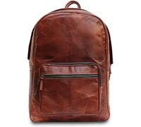 Zaino Laptop In Vera Pelle Marrone Vintage Unisex