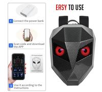 Zaino LED Zaino digitale strutturato in fibra di carbonio impermeabile programmabile di grande capacità per zaino LED BT da viaggio per moto