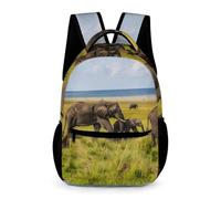 Zaino leggero con motivo famiglia di elefanti, borsa da viaggio per computer portatile, per campeggio ed escursionismo, 40,6 x 31,8 x 15,2 cm