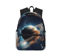 Zaino leggero con stampa a catena con cielo stellato, per donne e uomini, grazioso zaino da viaggio con spallacci, Giove rotante, One Size