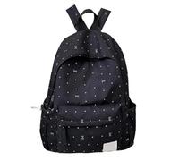 Zaino leggero Kawaii a pois per ragazze, zaino scolastico dallo stile preppy con ciondolo a stella