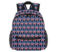 Zaino leggero per bambini da 3 a 8 anni con tutti i Knids of Flower Tree sfondo nero, Multicolore 15., 25.4x10x30 CM/10x4x12 in