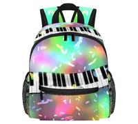 Zaino leggero per bambini, per scuola materna, zaino per bambini da 3 a 8 anni, con strumenti musicali, violoncello retrò, Multicolore 14., 25.4x10x30 CM/10x4x12 in
