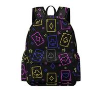 Zaino leggero Trippy Neon Magic Playing Card per uomo e donna, Anti The