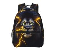 Zaino Lion With Light-Ning Surrounding Face Zaini Per Office | Zainetto Trekking Daypack Resistente Per Computer Outdoor Notebook