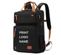 Zaino Logo Personalizzato Uomini Personalizzati Personalizzati Di Viaggio Multifunzionale e Business per Laptop Nomi Stampati Modelli Perfetti Regalo Aziendale Black,15 inches