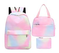 Zaino luminoso per ragazze - Borsa scolastica lucida, borsa da viaggio, leggera, impermeabile, durevole, cinghie regolabili, moderne per studenti, pic-nic all'aperto, lavoro e palestra, Ink Rainbow