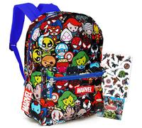 Zaino Marvel Avengers - Set da 2 pezzi con zaino scolastico Marvel da 16"" e adesivi per ragazzi, ragazze, bambini, adolescenti e adulti (material