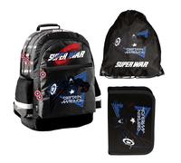 Zaino Scolastico a 2 Scomparti + Astuccio + Sacco Captain America