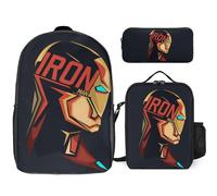 Zaino Marvel Comics g100, set da 3 pezzi, borsa da scuola da 17 pollici con contenitore termico per