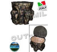 Zaino mimetico artigianale per raccolta funghi castagne con gerla cesto in legno