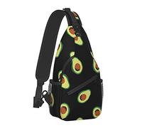 Zaino Moda Sling per Ragazzi Uomo Avocado Modello Ripetuto Borsa a Tracolla Crossbody Borsa da Palestra Antifurto con Cinghia Regolabile per Escursionismo Ciclismo, Taglia Unica