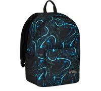 Zaino Monoscomparto Seven IschoolPack, Blu e Nero, Con Pawer Bank integrato e Usb Plug, Tasca Porta Borraccia, Zaino Scuola e Viaggio, Bambini e Ragazzi.