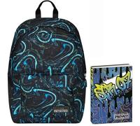 Zaino Monoscomparto Seven IschoolPack, Blu e Nero, Con Pawer Bank integrato e Usb Plug, Scuola e Viaggio + Seven Diario Scuola Standard 12 Mesi, Blu, Ragazzo