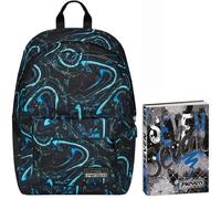 Zaino Monoscomparto Seven IschoolPack, Blu e Nero, Con Power Bank integrato e Usb Plug, Scuola e Viaggio + Seven Diario Scuola Standard 12 Mesi, Blu, Ragazzo