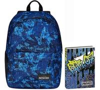 Zaino Monoscomparto Seven IschoolPack, Blu e Rosa, Con Pawer Bank integrato e Usb Plug, Scuola e Viaggio + Seven Diario Scuola Standard 12 Mesi, Blu, Ragazzo