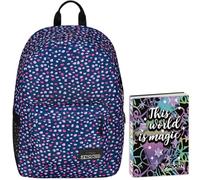 Zaino Monoscomparto Seven IschoolPack, Viola e Rosa, Con Power Banck integrato e Usb Plug, Scuola e Viaggio + Seven Diario 12 Mesi, Nero, Ragazza