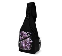 Zaino Monospalla Antifurto Zaino A Tracolla Piccolo Per Escursionismo, Viaggi, Campeggio Witchy Magical Crystals Boho Mushroom Impermeabile Sling Bag