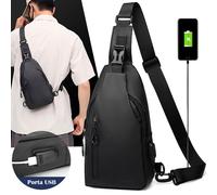 Zaino Monospalla Borsa a Petto Marsupio Sportivo Da Uomo Borsello Porta Tablet