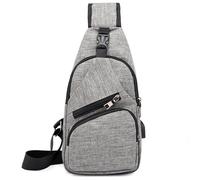 Zaino Monospalla Borsa Da Petto Marsupio Per Uomo Borsello Moto con Porta USB
