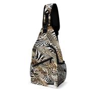 Zaino Monospalla Casual Sling Bag Per Lavoro, Running, Scuola African Wild Animal Leopard Zebra Poliestere Borsa A Tracolla