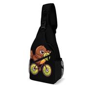 Zaino Monospalla Impermeabile Crossbody Per Ciclismo, Viaggi, Escursionismo Kiwi Bird Fruit Bike Bicycle Sportivo Daypack