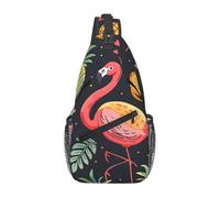 Zaino Monospalla Summer Flamingo Pineapple Moda Tracolla Borse Causal Borsa Pettorale per Ciclismo Campeggio Trekking