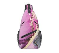 Zaino Monospalla Uomo Pink And Gray Marble Ink Abstract Art Antifurto Borsa Monospalla Uomo Traspirante Borse Petto Per Scolastici Donna Viaggian