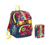 Zaino Multifunzionale Jackpack, 32 Lt, Blù-rosso, 2in1 staccabile e indossabile! Scuola & Tempo Libero+ Astuccio 3 zip