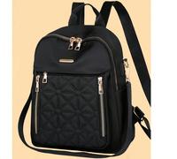 Zaino multifunzione trapuntato a rombi - Una scelta versatile per il pendolarismo urbano e la vita universitaria. Questo zaino nero presenta una texture trapuntata a rombi, creando un effetto 3D, ed è