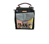 ZAINO NIKKY BY NICOLE LEE CANI LOVE DOG ECOPELLE NERA E VIOLA GRANDE DONNA