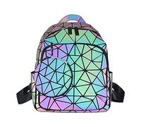 Zaino Olografico Geometrico Per Donna - Riflettente Che Cambia Colore, Luminoso Da Viaggio, Borsa Cartella (Piccolo Zaino + Portafoglio)