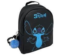 Zaino passeggio Stitch Disney 28 cm borsa a spalla con applicazione pon pom accessorio per bambini e ragazzi