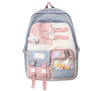 Zaino per adulti e ragazzi per scuola e viaggi alla moda Harajuku colorato nylon zaino grande capacità studente libro borsa, Blu, Bohemian