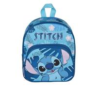 Zaino per asilo Disney Stitch - Personalizzato con nome - Zaino per bambini con tasca anteriore - 2 scomparti 25,5 x 30,5 x 10 cm, Zaino Lilo & Stitch Blu, 25,5 x 30,5 x 10 cm