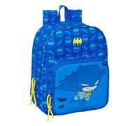 Zaino per asilo nido Safta Batman - Compatibile con trolley - Chiusura con cerniera - Porta badge - Maniglia superiore - 6 litri - 220x100x270 mm - Blu