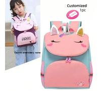 Zaino per asilo personalizzato con nome ricamato, zaino scolastico unisex per bambini con simpatici cartoni animati di unicorni e dinosauri, idee regalo per il ritorno a scuola, San Valentino, multifu