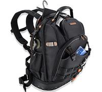 Zaino per attrezzi da uomo con 77 tasche, zaino per attrezzi HVAC, grande zaino per elettricisti, edilizia