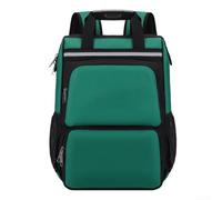 Zaino per attrezzi per elettricisti, in tessuto Oxford, spazioso, resistente, resistente ai graffi, traspirante, con cuscinetti in rete dal design ergonomico, per tecnici, lavoro quotidiano, verde e