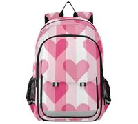 Zaino per bambini 16 8-12: borse leggere per la scuola media in colori assortiti - Motivo Cuore Rosa Gradiente