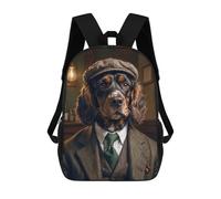 Zaino Per Bambini 3D Cocker Spaniel Dog Wearing A Suit in The Pub Borse Stampate Zaino Scolastico Borse Scolastiche Leggere Zainetto Divertente Alla Moda Zaino Per Studenti Per Bambini 17inch