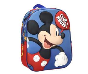 Zaino per bambini 3D Topolino unisex, zaino scolastico per bambini e bambine con rilievo EVA, tasca frontale e cerniera, leggero e confortevole, licenza ufficiale Disney, per asilo e la scuola