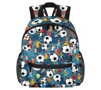 Zaino per bambini a tema calcio, per la scuola, adatto per bambini dai 3 agli 8 anni, Multi, 25.4x10x30 CM/10x4x12 in