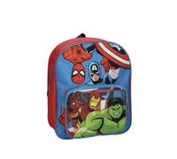 Zaino per bambini Avengers Marvel - Zaino scolastico rosso e blu con tasca frontale e cerniera, spallacci regolabili, licenza ufficiale, ideale per l'asilo e la scuola