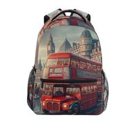 Zaino per bambini, borsa da viaggio leggera per bambini, ideale per età 6-14 anni, autobus rosso di Londra