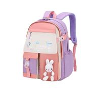 Zaino per bambini con coniglietto da 45,7 cm, traspirante, per bambini, per protezione della colonna vertebrale, materiale scolastico per bambini dai 6 ai 12 anni, Viola, Refer to description