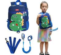 Zaino per bambini con dinosauri con 2 diverse imbracature da 1,5 metri, zaino per bambini per asilo