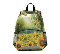 Zaino per bambini con girasoli, farfalle e foreste, zaino per bambini per ragazzi e ragazze, borsa da viaggio per asilo nido